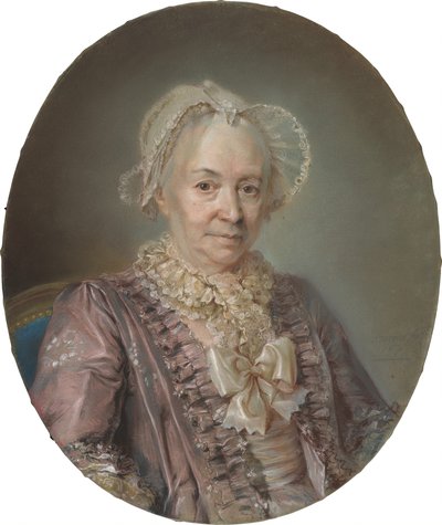 An Elderly Lady in a Mauve Silk Dress by Claude Bornet